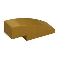 Brick Curved 3 x 1 No Studs, Pearl Gold