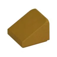 Brick Sloped 30° 1 x 1 x 2/3 (Cheese Slope), Pearl Gold