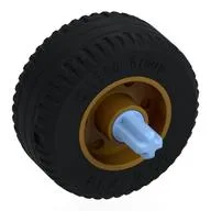 Wheel 18 x 14 with Pin Hole, Fake Bolts and Shallow Spokes With Black Tyre, Pin with Axle, Pearl Gold