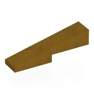 Brick Sloped 1 x 4 with 1 x 2 Cutout, Pearl Gold
