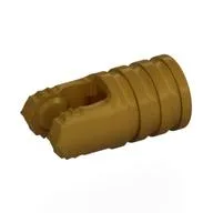 Hinge Cylinder 1 x 2 Locking with 2 Click Fingers and Axle Hole, 7 Teeth, Pearl Gold