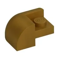 Brick Round, Curved 2 x 2 x 1, Corner, Pearl Gold