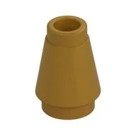 Cone 1 x 1 [Top Groove], Pearl Gold