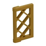 Window 1 x 2 x 3 Pane Latticed with Thick Corner Tabs, Pearl Gold