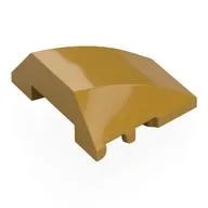 Brick Wedged, Curved 4 x 3 No Studs [Plain], Pearl Gold