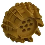 Wheel Hard Plastic with Small Cleats and Flanges, Pearl Gold
