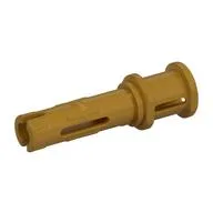 Technic Pin Long with Friction Ridges Lengthwise and Stop Bush [2 Lateral Holes, Small Pin Hole], Pearl Gold