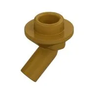 Bar, Angled with 1 x 1 Round Plate / Stud on End, Pearl Gold