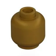 Minifig Head [Plain] [Vented Stud - Center Hole], Pearl Gold