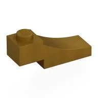 Brick Curved, 3 x 1 with 1/3 Inverted Cutout, Pearl Gold