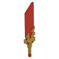 Weapon Sword, Broad with Trans-Red Blade Pattern, Pearl Gold