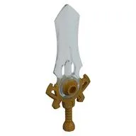 Weapon, Sword Large with Opal-Trans Clear Blade Pattern, Pearl Gold