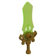 Weapon, Sword Large with Trans-Bright Green Blade Pattern, Pearl Gold