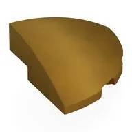 Brick Round Corner, Curved 3 x 3 x 1 Quarter Circle, Pearl Gold