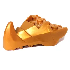 Creature Body Part, Dragon Head Lower Jaw with 6 Studs on Top, Spike, Teeth [Plain], Pearl Gold