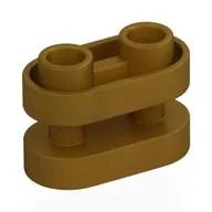 Brick Special 1 x 2 Rounded with Center Bars, Pearl Gold
