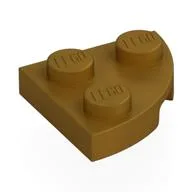 Plate Round Corner 2 x 2, Pearl Gold