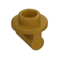 Plate Special Round 1 x 1 with Hollow Stud and Bar on Underside - Long Space, Pearl Gold