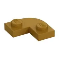 Plate Round Corner 2 x 2 with 1 x 1 Cutout, Pearl Gold