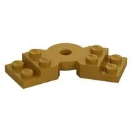Plate Angled 2 x 2 with Step and Hole in Center, Pearl Gold