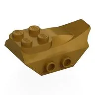 Brick Special 2 x 5 with Slope, Studs on Side, Pearl Gold