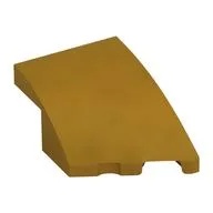Brick Wedged, Curved 3 x 2 with Stud Notch Right, Pearl Gold