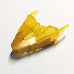 Creature Body Part, Dragon Head with Trans-Yellow Horns Pattern, Pearl Gold