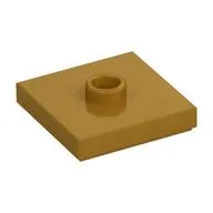 Plate Special 2 x 2 with Groove and Center Stud (Jumper), Pearl Gold