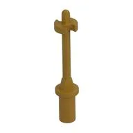 Bar 3L with Handle, Stop Ring and Side Stops (Minifig Ski Pole), Pearl Gold