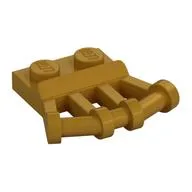 Plate Special 1 x 2 with Angled Handles on Side, Pearl Gold
