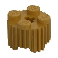 Brick Round 2 x 2 [Grill], Pearl Gold