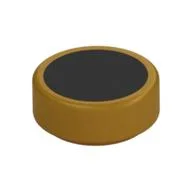 Tile Round 1 x 1 with Large Black Dot Print, Pearl Gold