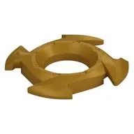 Ring 4 x 4 with 2 x 2 Opening and 4 Arrow Ends (Ninjago Spinner Crown), Pearl Gold