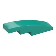 Brick Curved 4 x 1 No Studs [Stud Holder with Symmetric Ridges], Dark Turquoise