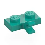 Plate Special 1 x 2 with Clip Horizontal on Side, Dark Turquoise