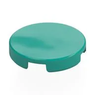 Tile Round 2 x 2 with Bottom Stud Holder, Dark Turquoise