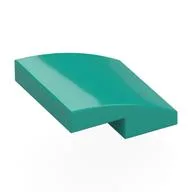 Brick Curved 2 x 2 x 2/3, Dark Turquoise