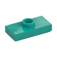 Plate Special 1 x 2 with 1 Stud with Groove and Inside Stud Holder (Jumper), Dark Turquoise