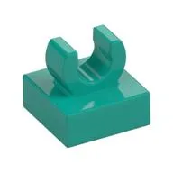 Tile Special 1 x 1 with Clip with Rounded Edges, Dark Turquoise