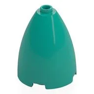 Cone 3 x 3 x 3 (Elliptic Paraboloid) with Internal Axle Hole, Dark Turquoise