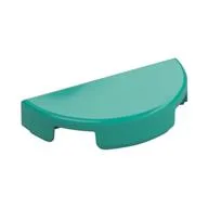 Tile Round 1 x 2 Half Circle, Dark Turquoise