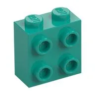 Brick Special 1 x 2 x 1 2/3 with 4 Studs on 1 Side, Dark Turquoise