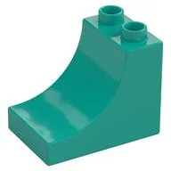 Duplo Brick 2 x 3 x 2 with Curve, Dark Turquoise