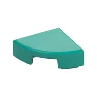 Tile Round 1 x 1 Quarter, Dark Turquoise