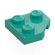Wedge Plate 2 x 2 Cut Corner, Dark Turquoise