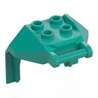 Plate Special, 2 x 2 Studs and Handle, Closed Ends (Mech Chest Plate / Armor), Dark Turquoise