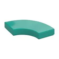Tile 2 x 2 Curved, Macaroni, Dark Turquoise