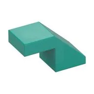 Brick Sloped 45° 2 x 1 with 2/3 Inverted Cutout and no stud, Dark Turquoise