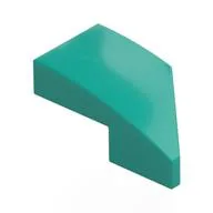 Brick Wedged, Curved 2 x 1 with Stud Notch Left, Dark Turquoise