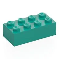 Brick 2 x 4, Dark Turquoise